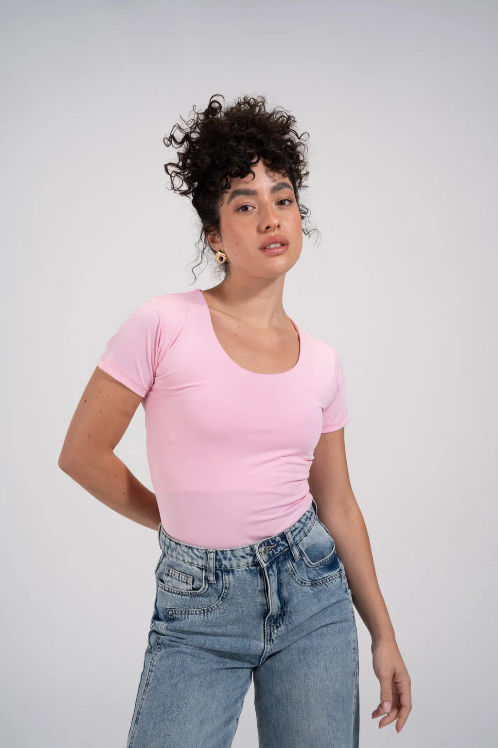 WIDE NECK SHORT SLEEVE - Rose