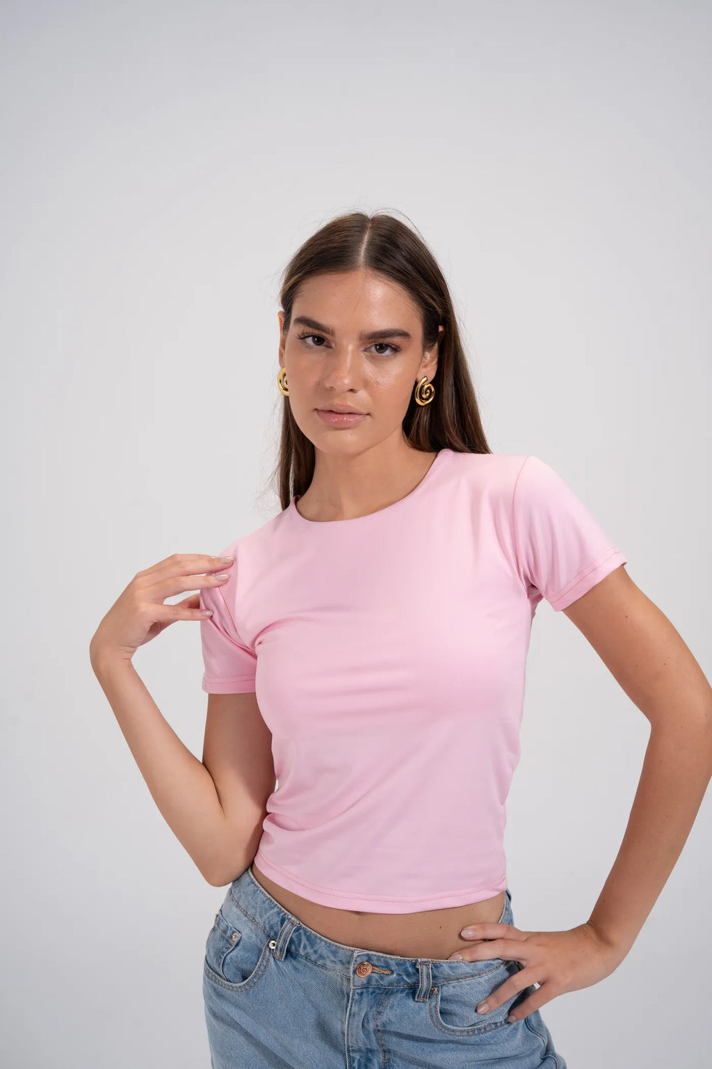 ROUND NECK SHORT SLEEVE - Rose