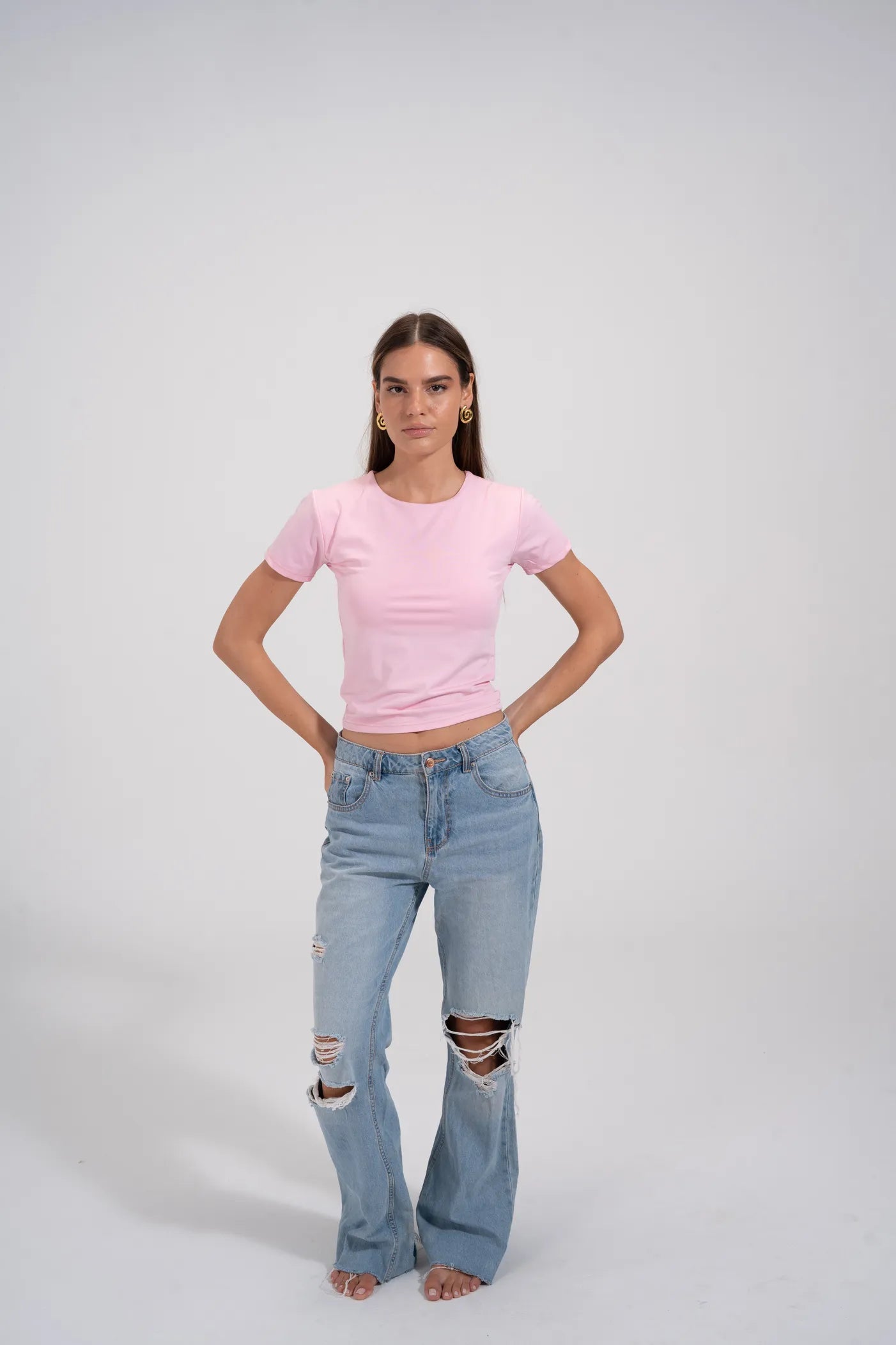 ROUND NECK SHORT SLEEVE - Rose
