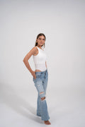 ROUND NECK BODYSUIT - White