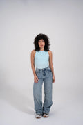 ROUND NECK BODYSUIT - Baby Blue