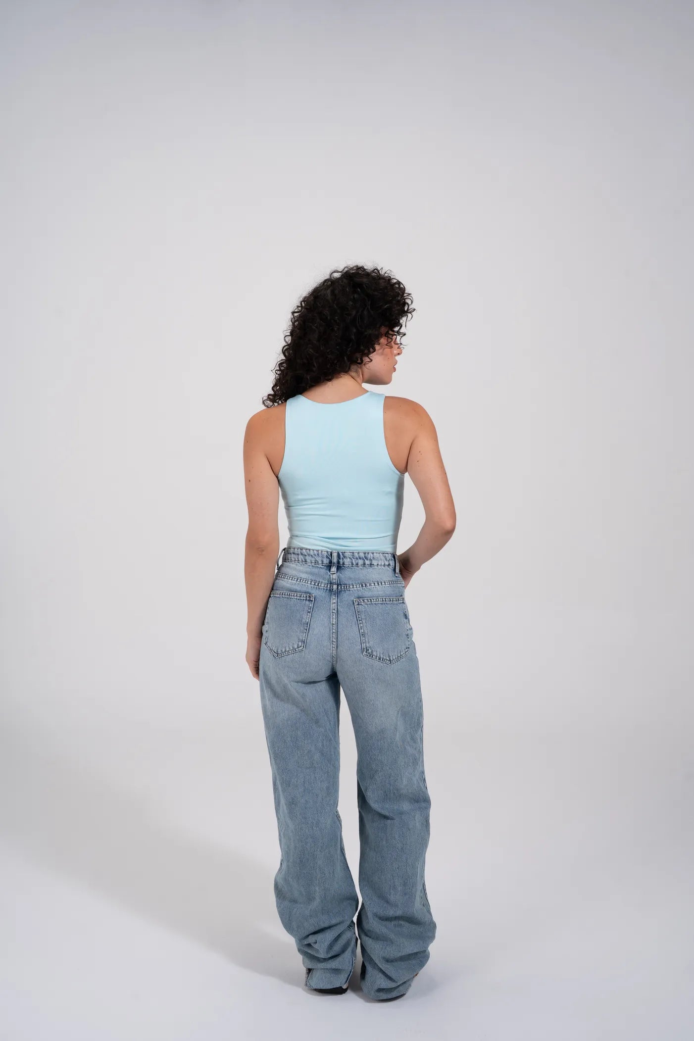ROUND NECK BODYSUIT - Baby Blue