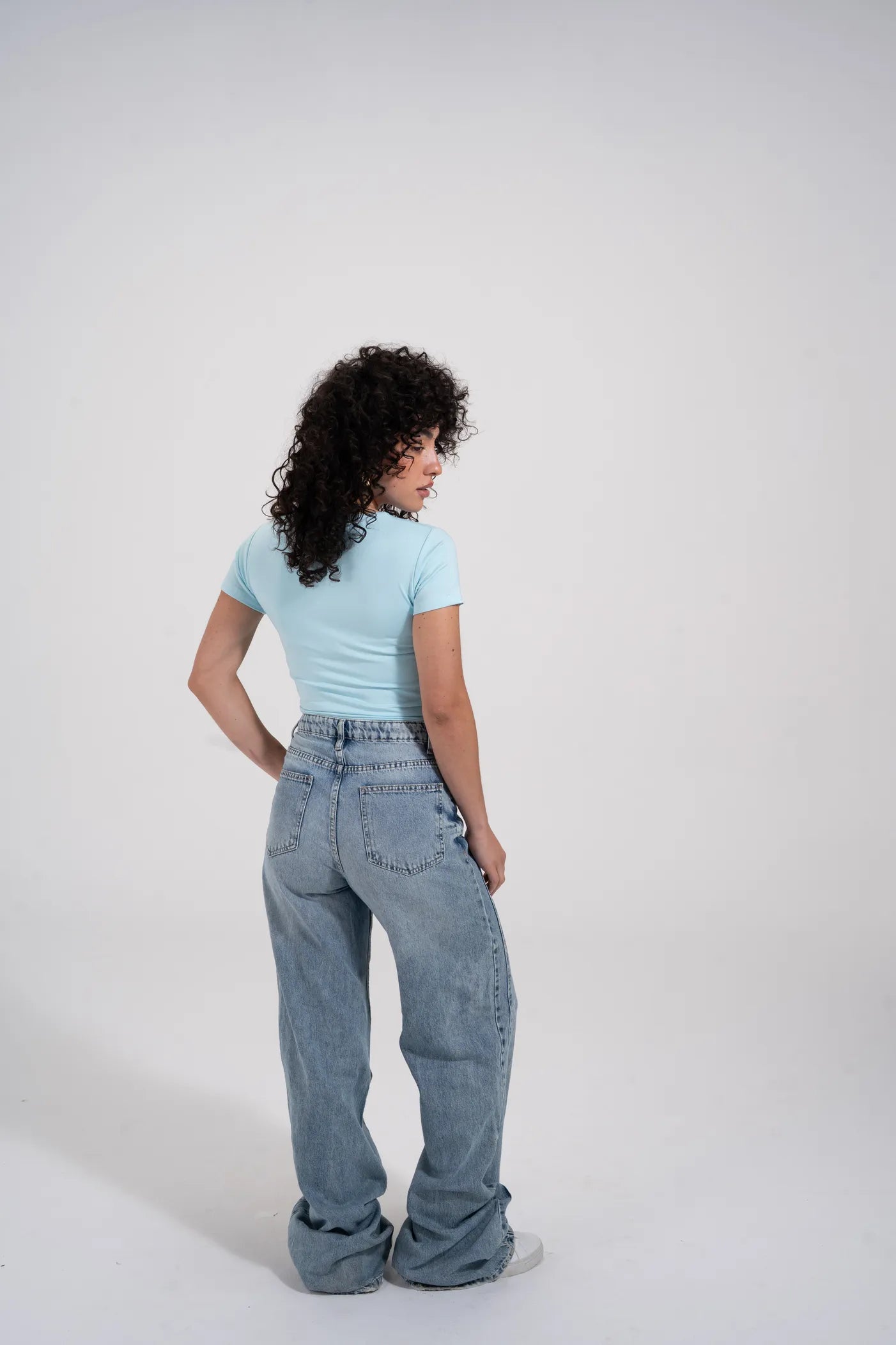 WIDE NECK SHORT SLEEVE - Baby Blue