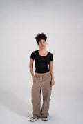 WIDE NECK SHORT SLEEVE - Black