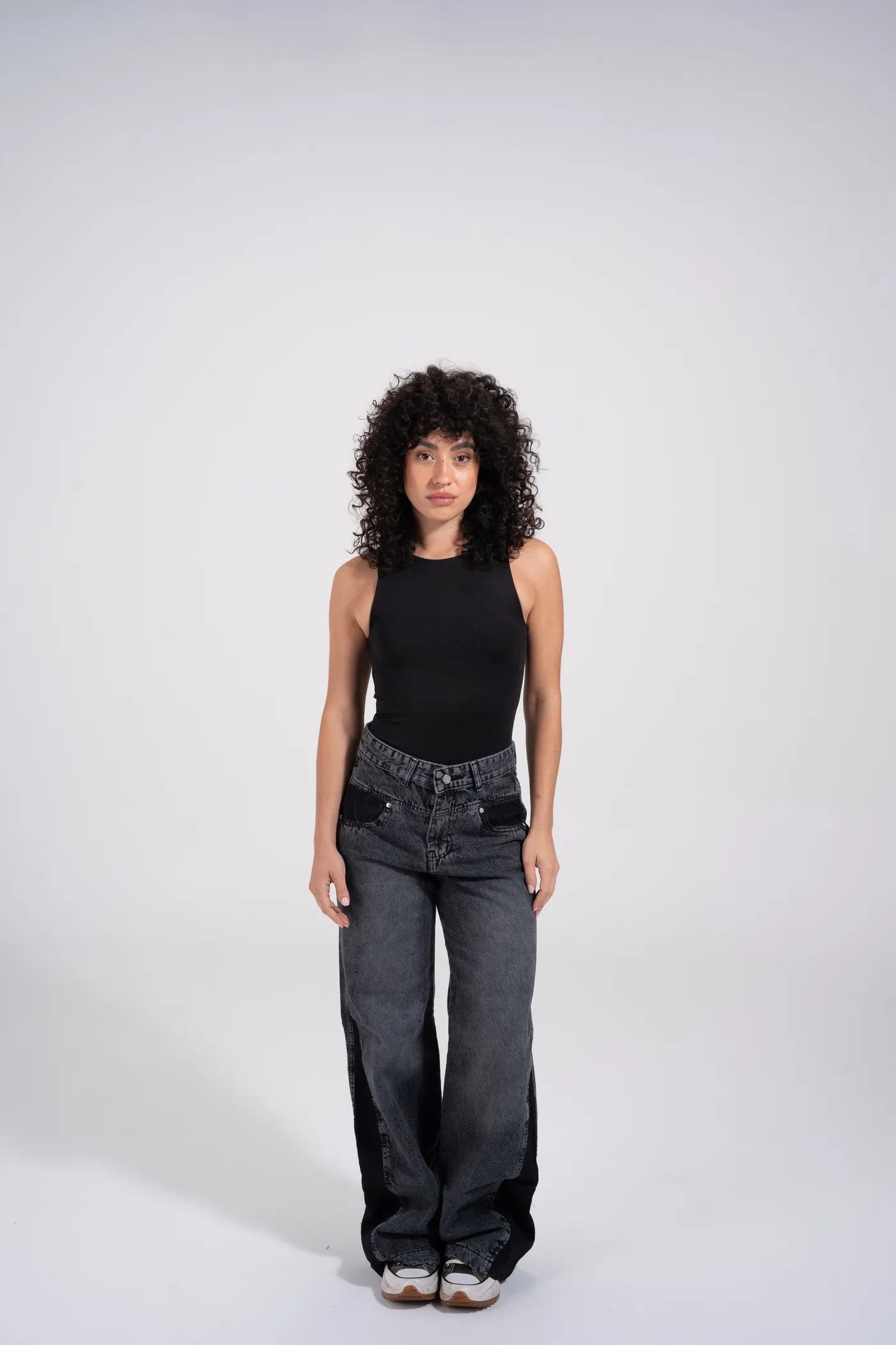 ROUND NECK BODYSUIT - Black