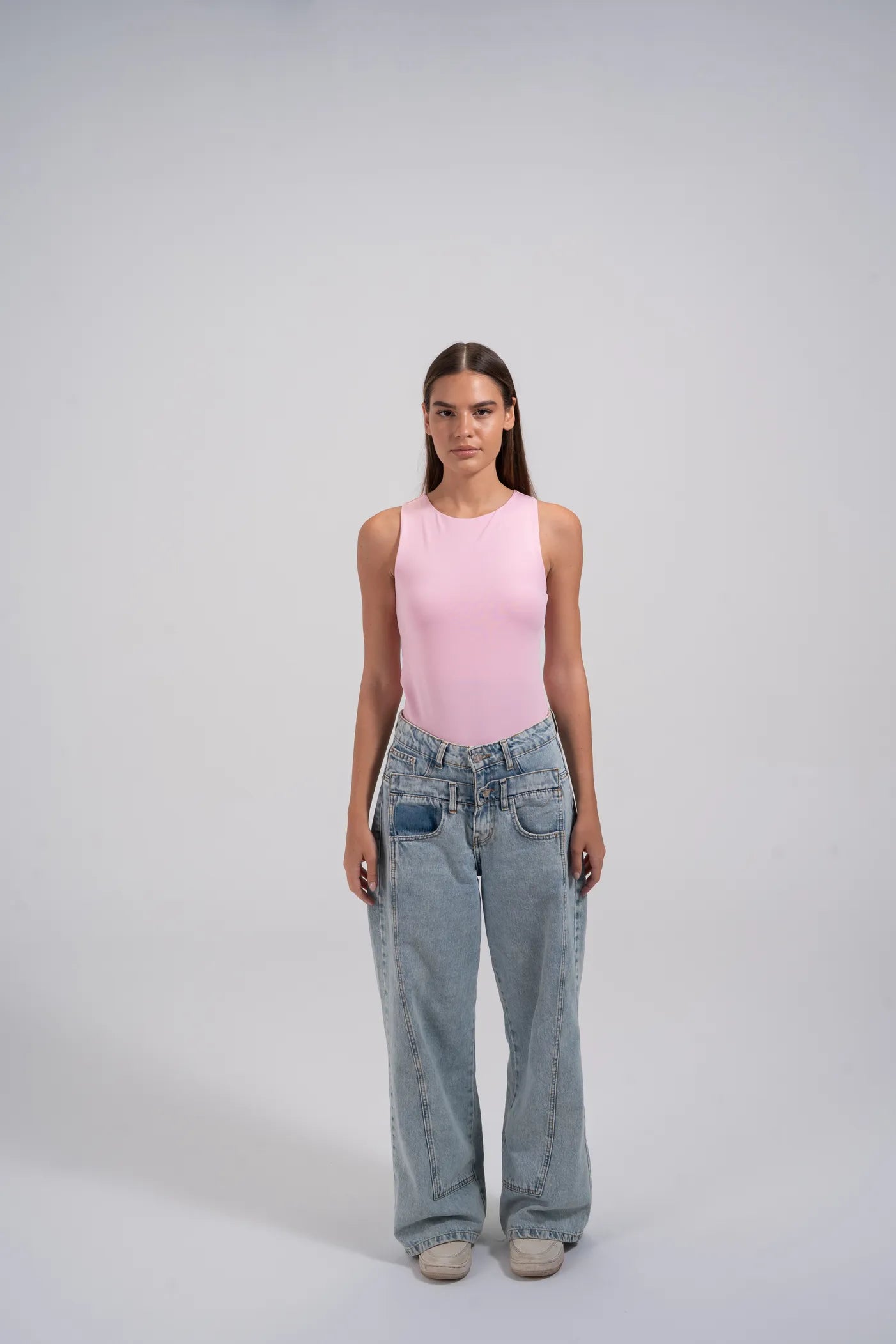ROUND NECK BODYSUIT - Rose