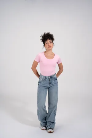 WIDE NECK SHORT SLEEVE - Rose